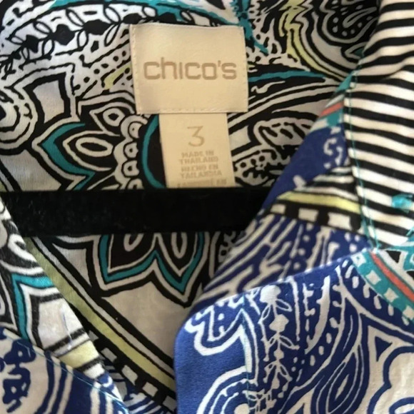 Chico’s Sleeveless Paisley Button-Back Shirt size 3 -XL - Picture 6 of 7